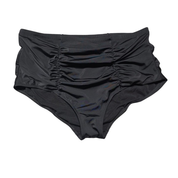 Torrid Black High Waist Swim Bottom Plus Size Ruched Swimsuit Separates Size 2X - Picture 1 of 7